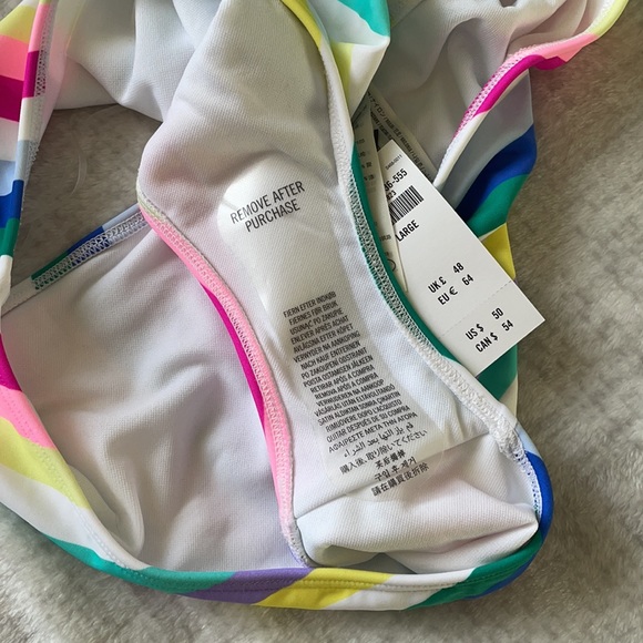 NWT Abercrombie & Fitch Striped Knot Front One Piece Swimsuit. Size Large. - Picture 7 of 8
